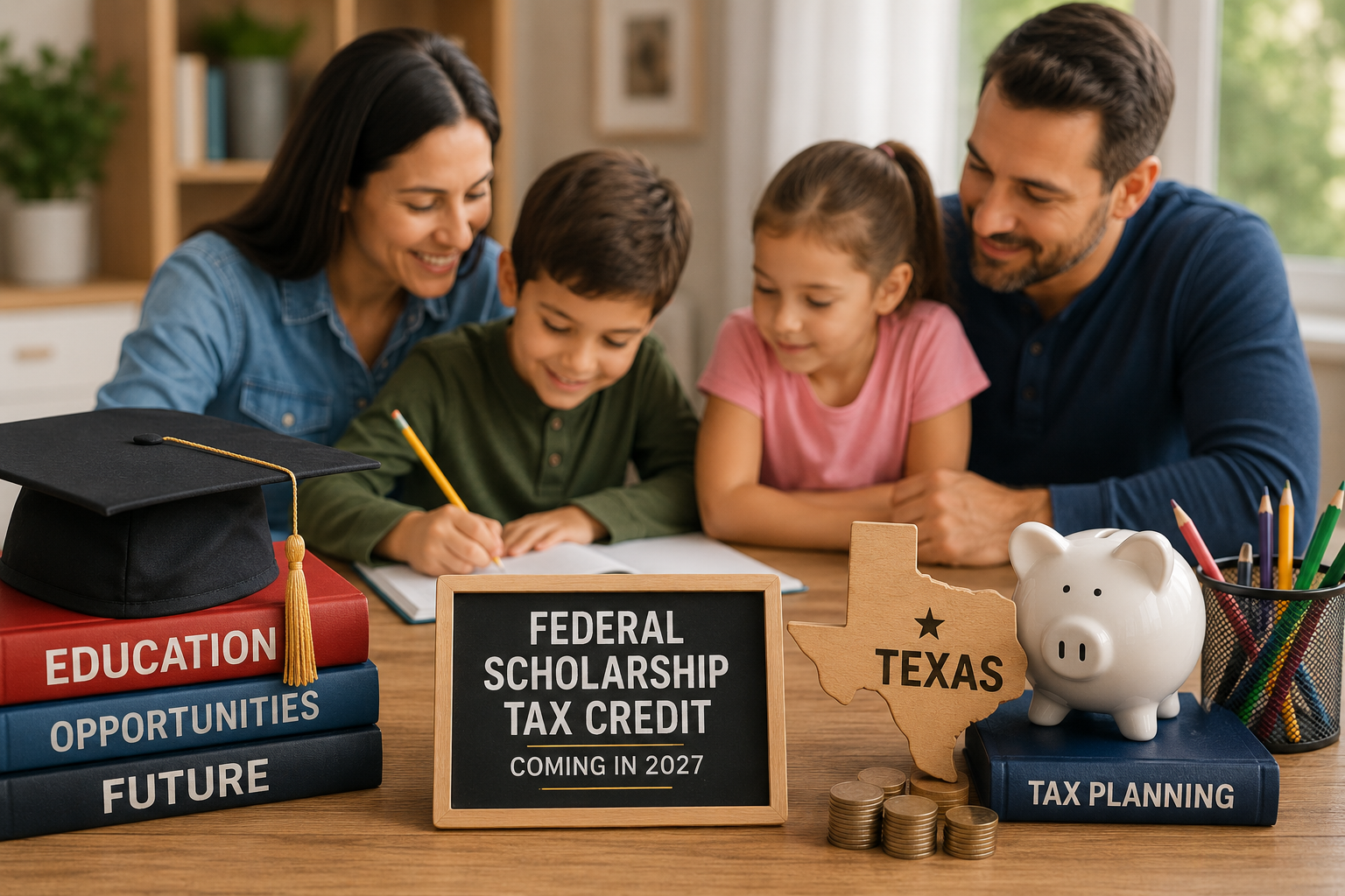 Texas family and education planning concept representing future scholarship tax credit opportunities