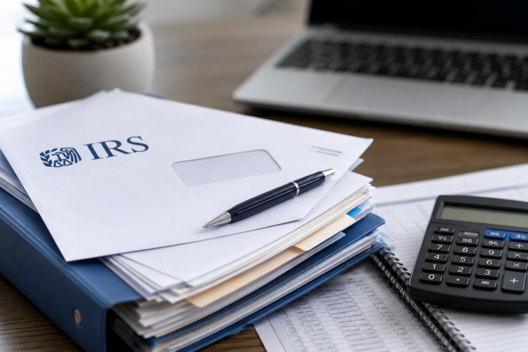Tax professional reviewing IRS penalty notices related to Kwong v. United States and COVID-era penalty relief
