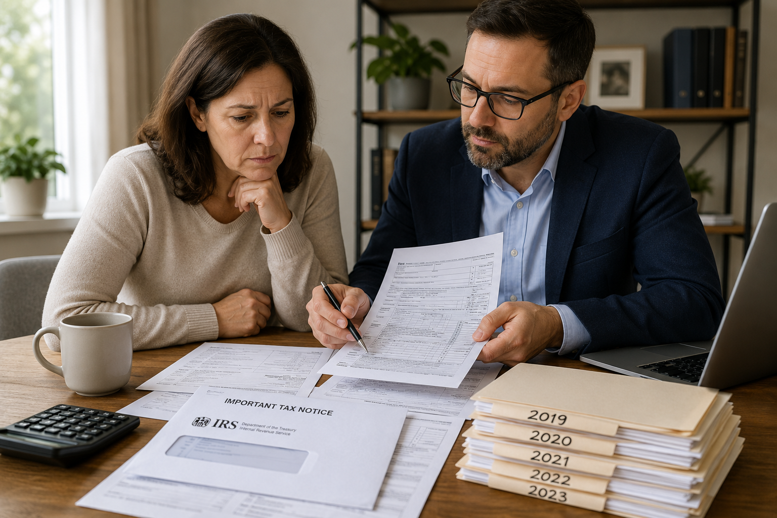 IRS Substitute for Return documents being reviewed for unfiled taxes