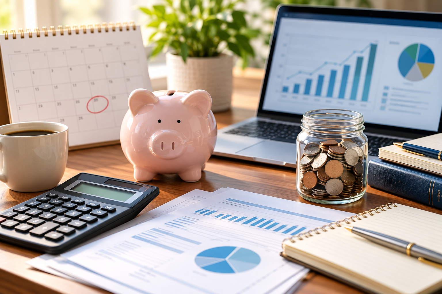 IRA Contribution Deadline planning with retirement savings, calendar, calculator and financial records