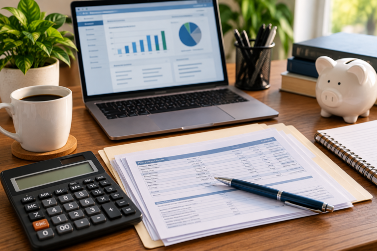 Tax Withholding Estimator planning with paycheck, calculator and tax records