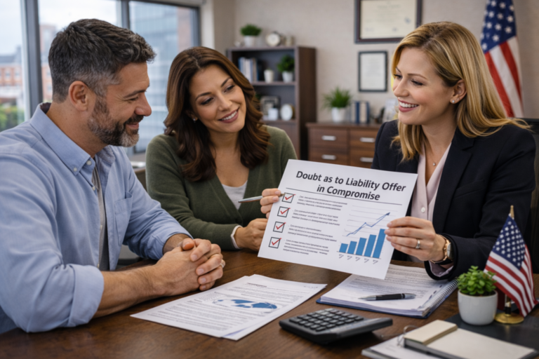 Tax professional helping client with reasonable cause penalty abatement to reduce IRS penalties