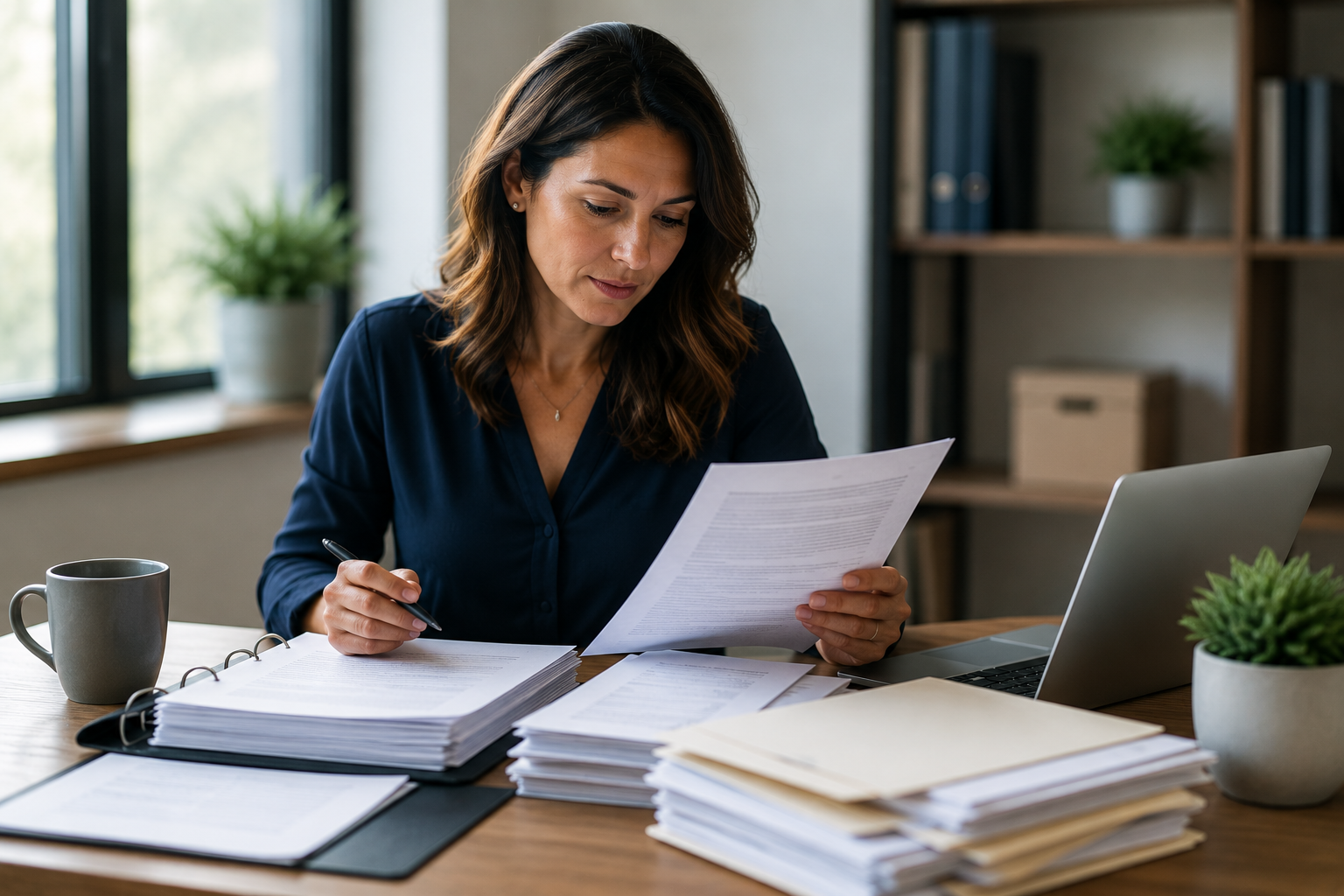Tax professional reviewing IRS transcripts and records for potential COVID-era IRS penalty refund opportunities