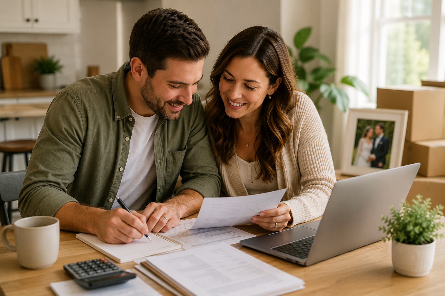 Newly married couple reviewing tax changes after marriage and planning for their next filing season